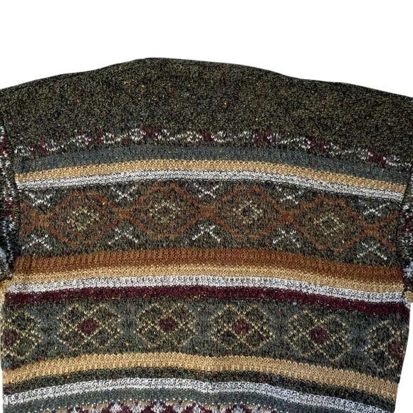 Vintage Prima Maglia Cardigan Mens LG Striped Grandpa Dad Wool Blend 90s Sweater - Picture 16 of 16